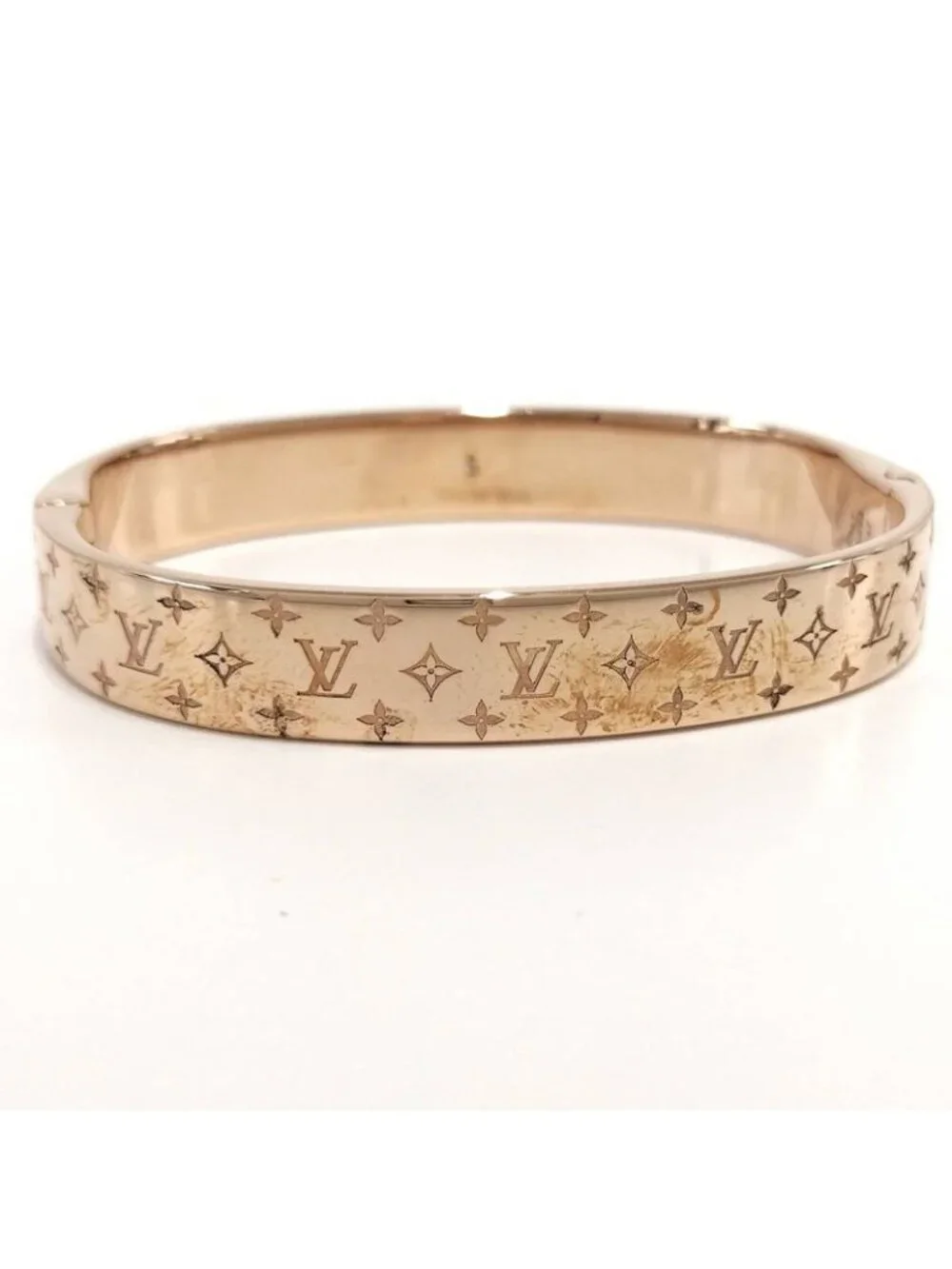 Louis Vuitton Cuff Nanogram Bracelet S Size Plated Silver Pink - Picture 4 of 10